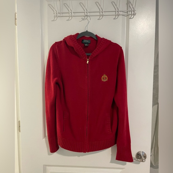 Lauren Ralph Lauren Sweaters - Lauren Ralph Lauren Zip-Up Hoodie | Red